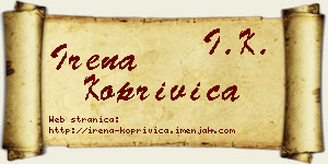 Irena Koprivica vizit kartica
